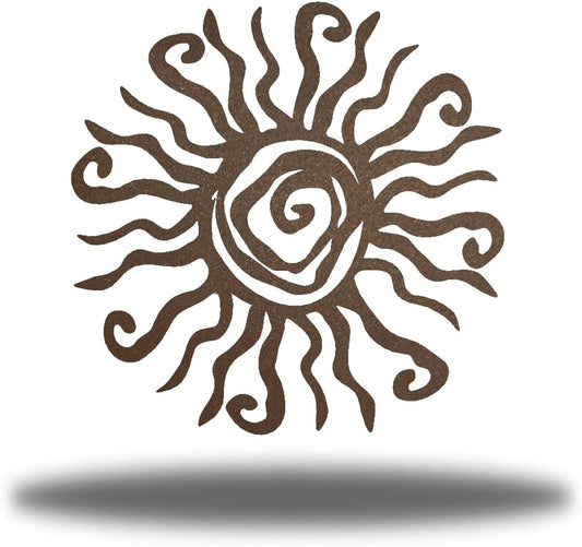 Riverside Designs Wacky Sun Metal Wall Art Indoor/Outdoor Decor - 12" Rust Rust Proof Wall Sculpture - Made in USA - Ideal for Bedroom, Garden, Home, Patio and Farmhouse