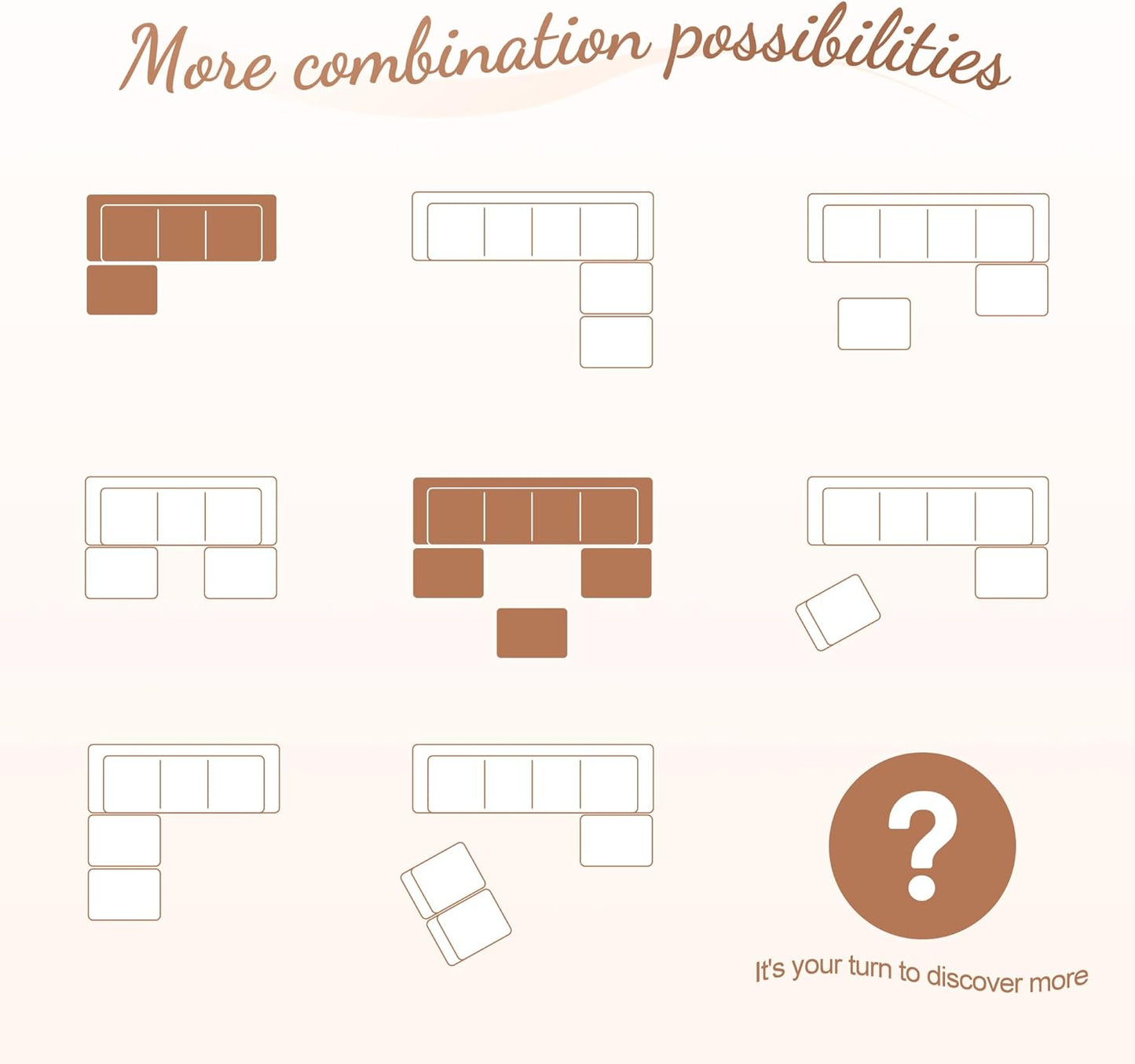 Hobestluk Modular Sectional Sofa Memory Foam Couch Oversized Sectional Sofa 3-Seater with Chaises Cloud Couch with Removable Cover U Shaped Sofa for Living Room (Strip White, U Shape)