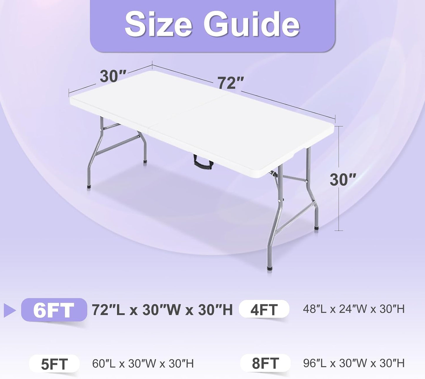 ABCCANOPY 2 Pack 6 FT Off White Spandex Table Cover Stretch Fitted Wrinkle Resistant Tablecloth Reuse for Rectangular Folding Table Patry Event Wedding Banquet Protector