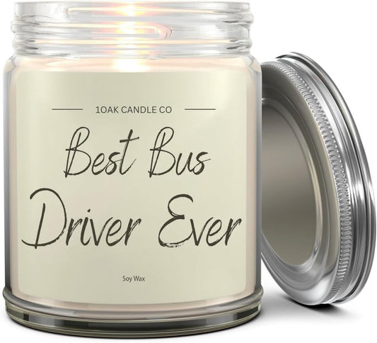 1OAK Vanilla Candle - Thank You Bus Driver Gifts for Women, Men - Bus Driver Appreciation & Retirement Gifts