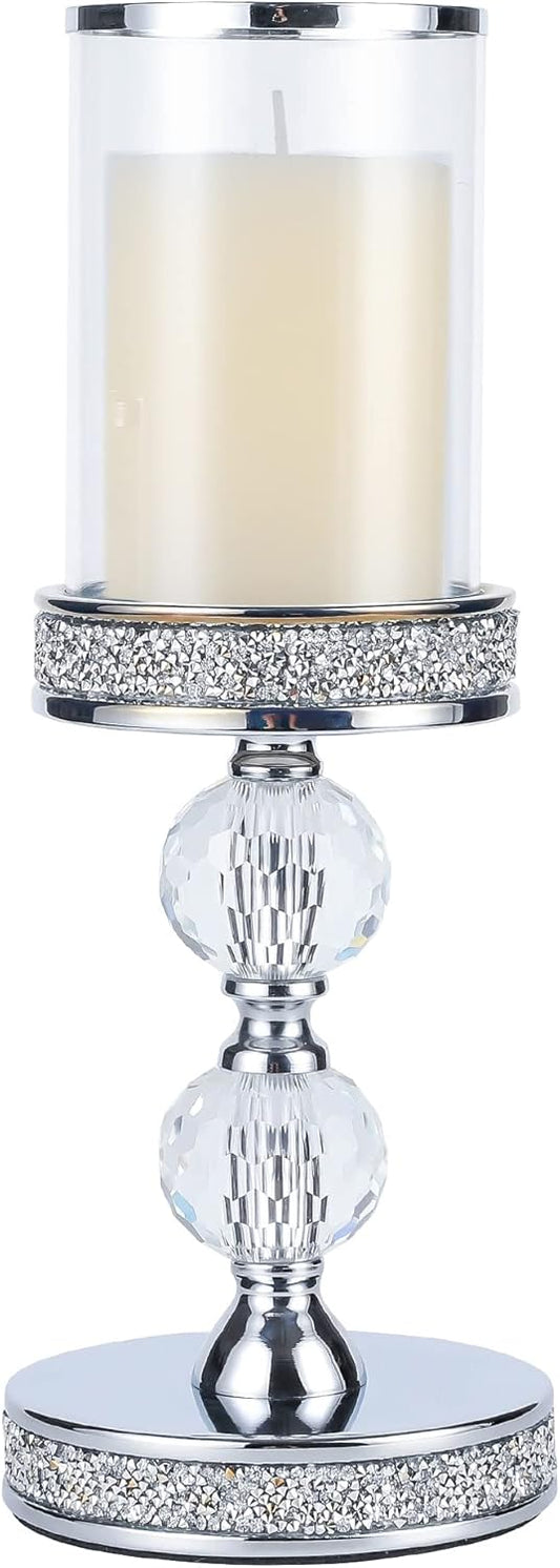 Candle Holders for Pillar Candle, Pillar Crystal Candle Holders, Candlesticks Holder for Wedding, Dining Coffee Table, Centerpieces, Home Decor CH00XM