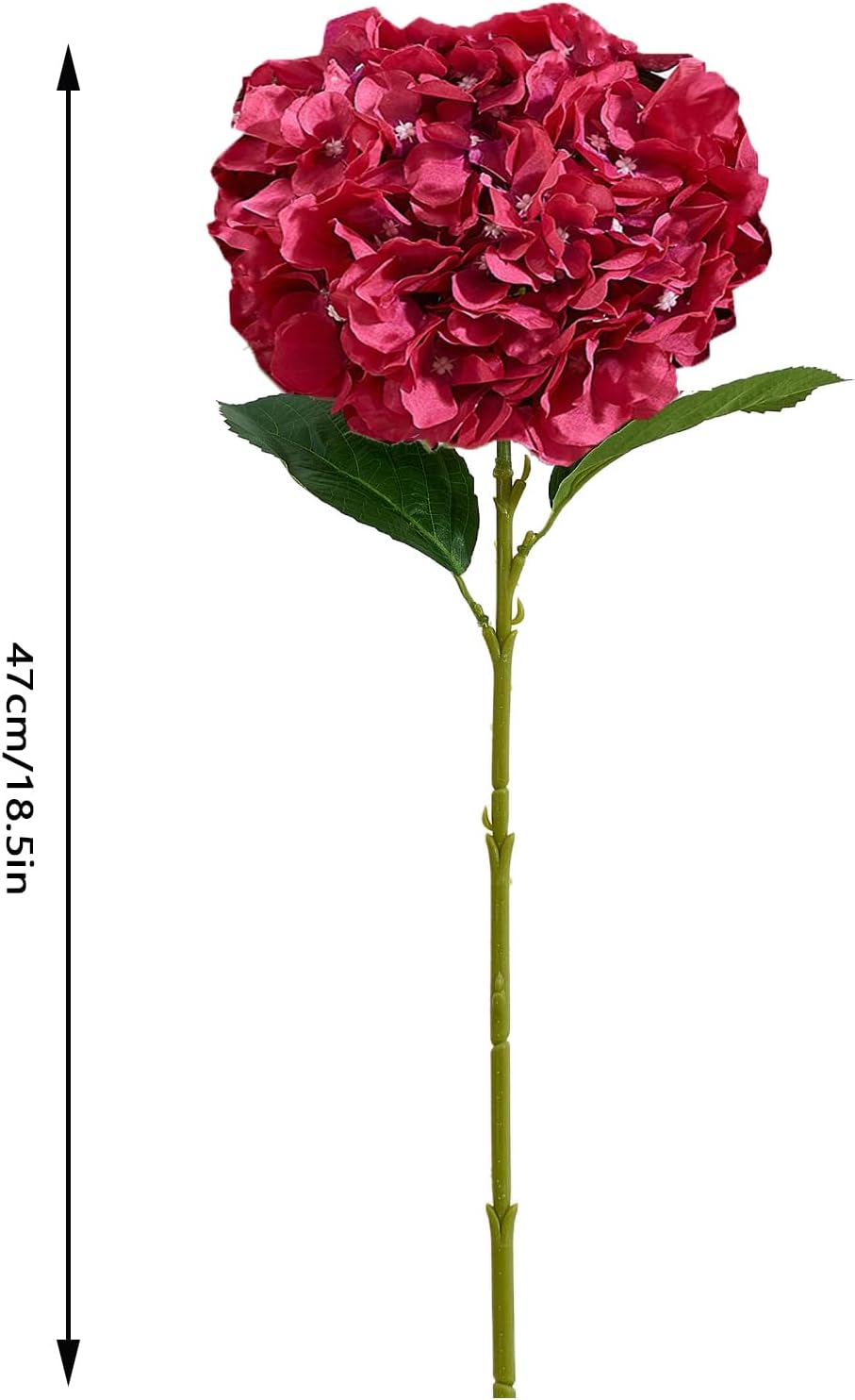 8Pcs Burgundy Fake Flowers Silk Hydrangea Artificial Flowers Bouquets Faux Hydrangea Stems for Home Table Centerpieces Wedding Party Decoration