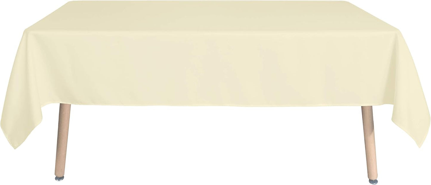 sancua Rectangle Tablecloth - 60 x 102 Inch - Stain and Wrinkle Resistant Washable Polyester Table Cloth, Decorative Fabric Table Cover for Dining Tables, Buffet Parties and Camping, Beige