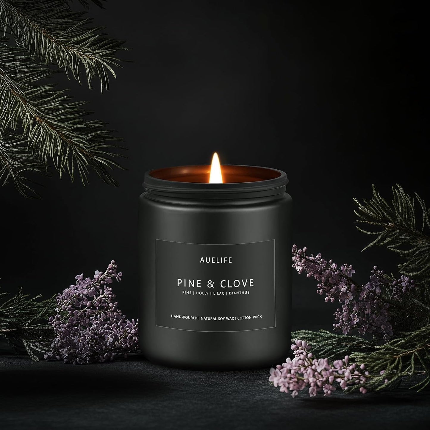 Pine & Clove Candle | Candles for Men - Masculine Candle, Soy Candles for Home Scented, Manly Scented for Home - Gifts for Men -7oz Black Jar