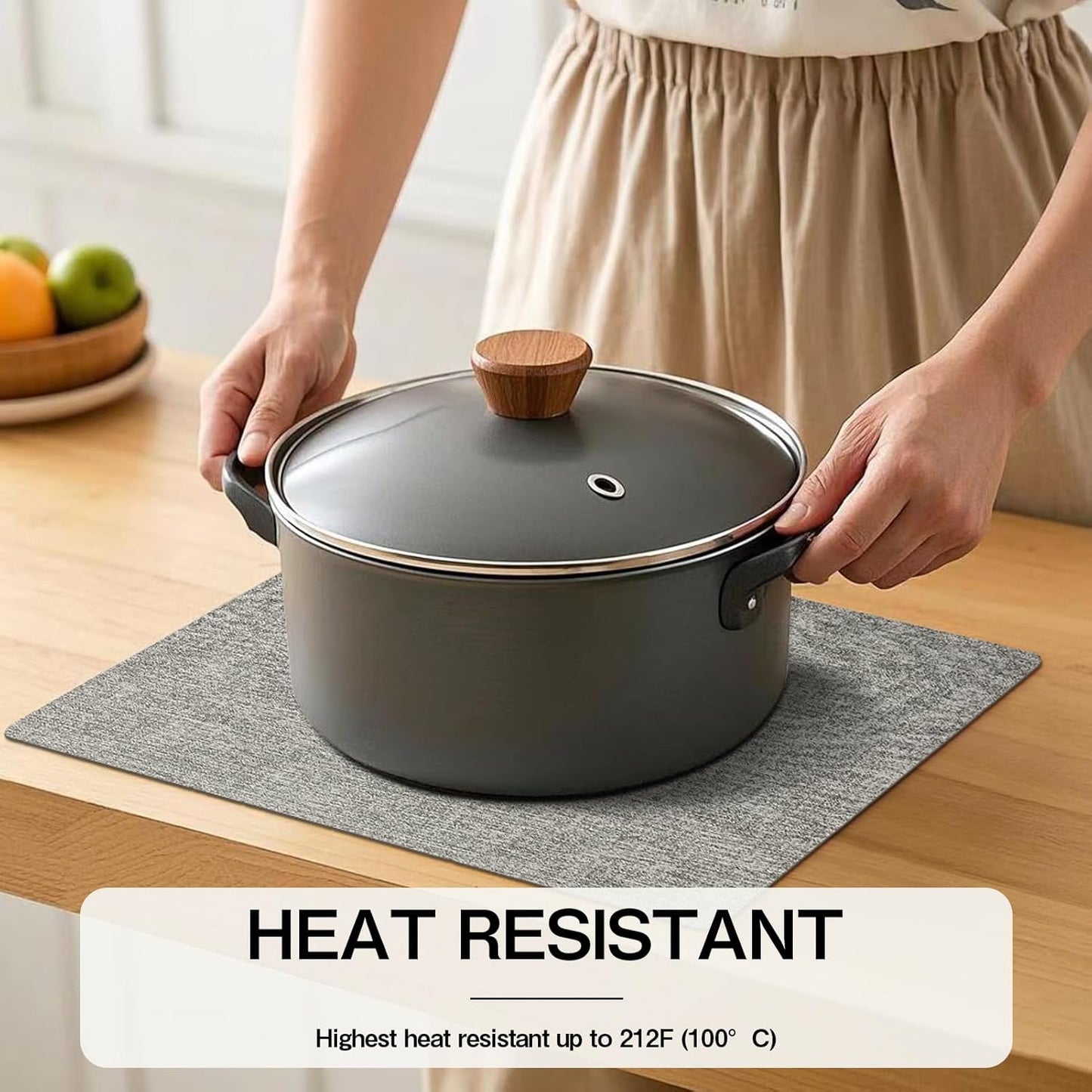 Chrysameld Vinyl Placemats Set of 8 - Faux Leather 100% Waterproof Oil-Proof Wipeable PU Place Mats, Heat Resistant Anti Slip Reversible Table Mats for Indoor & Outdoor Use,(17×12Inch, Light Grey)