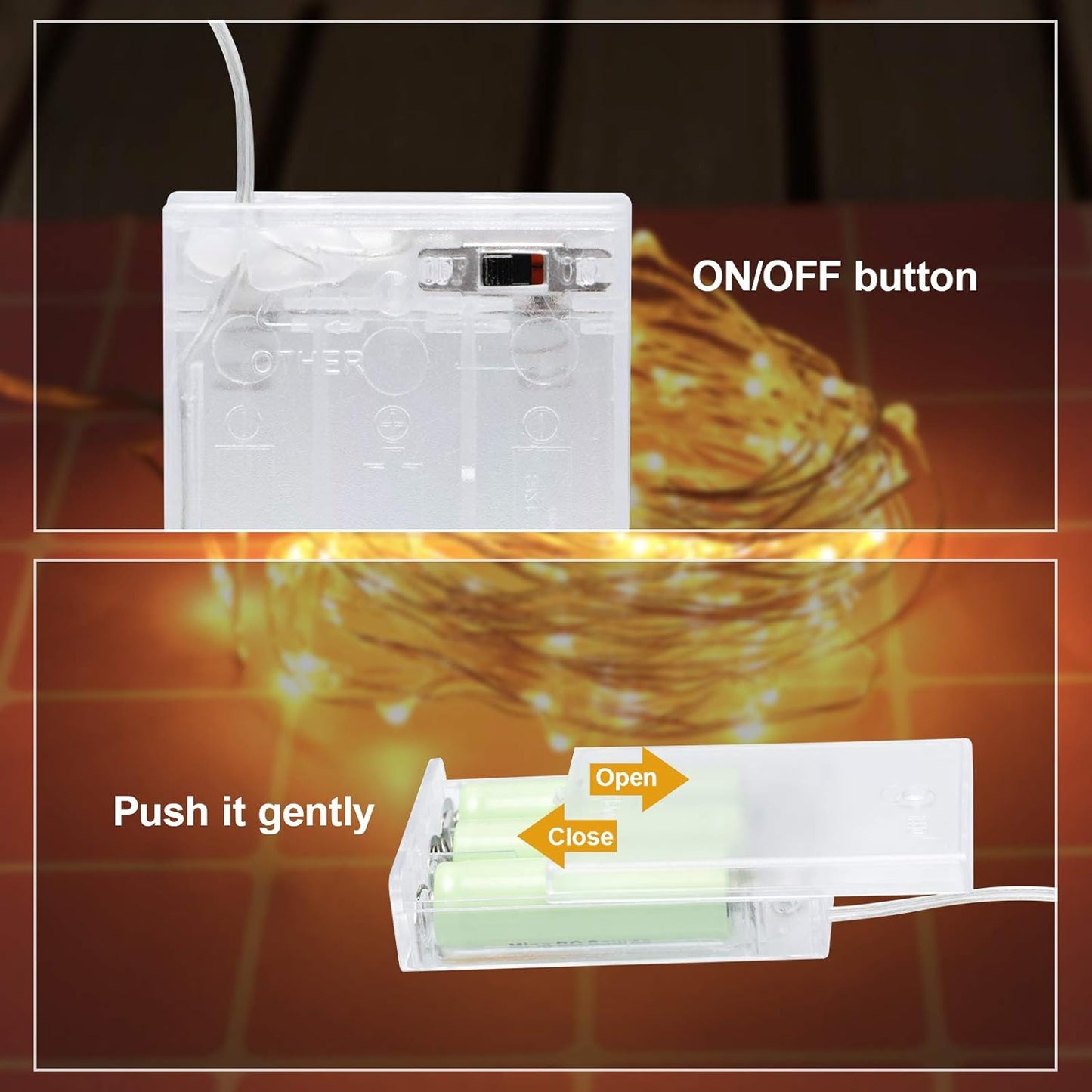 ANJAYLIA LED Fairy String Lights, 80 LED Twinkle Lights Battery Operated for Garden Home Party Wedding Festival Decorations Crafting Lights, Warm White