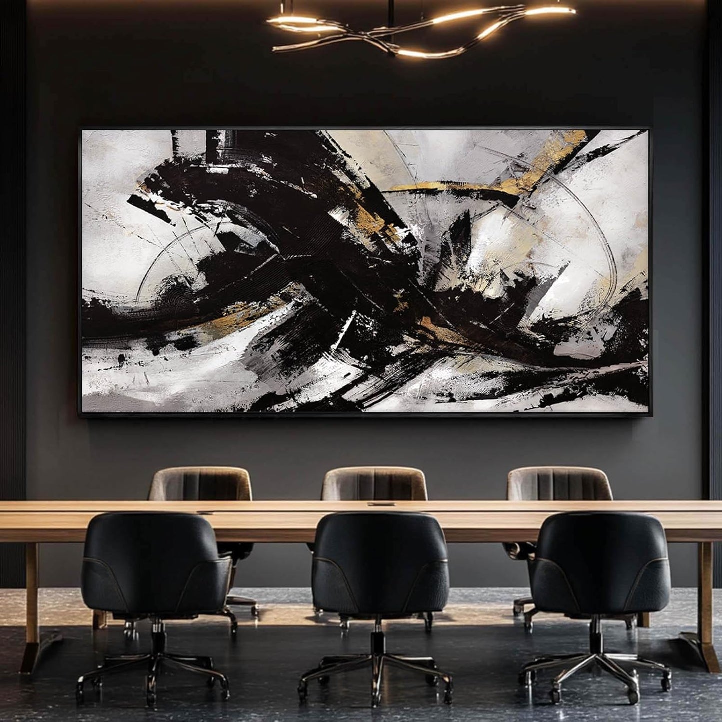 Abstract Wall Art for Living Room Large Canvas Wall Art Decor Graffiti Poster Pictures for Wall Black Wall Decor Framed Wall Decorations 29”x58”
