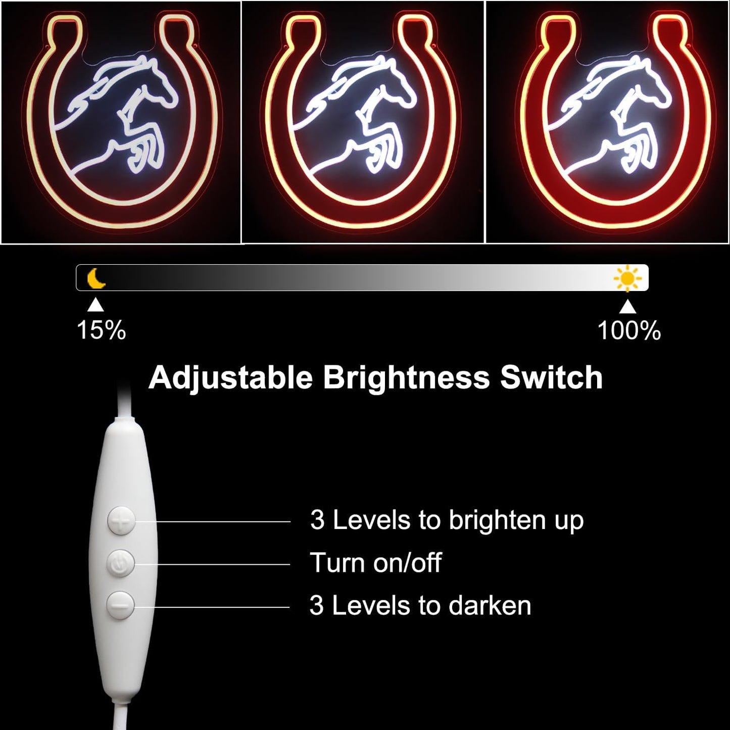 Horse Neon Sign for Wall Kentucky Derby Preakness Stakes Decoration Horseshoe Neon Light Cool Animal LED Sign for Bedroom Bar Man Cave Horse Racing Party Decor Western Cowboy Men Gifts