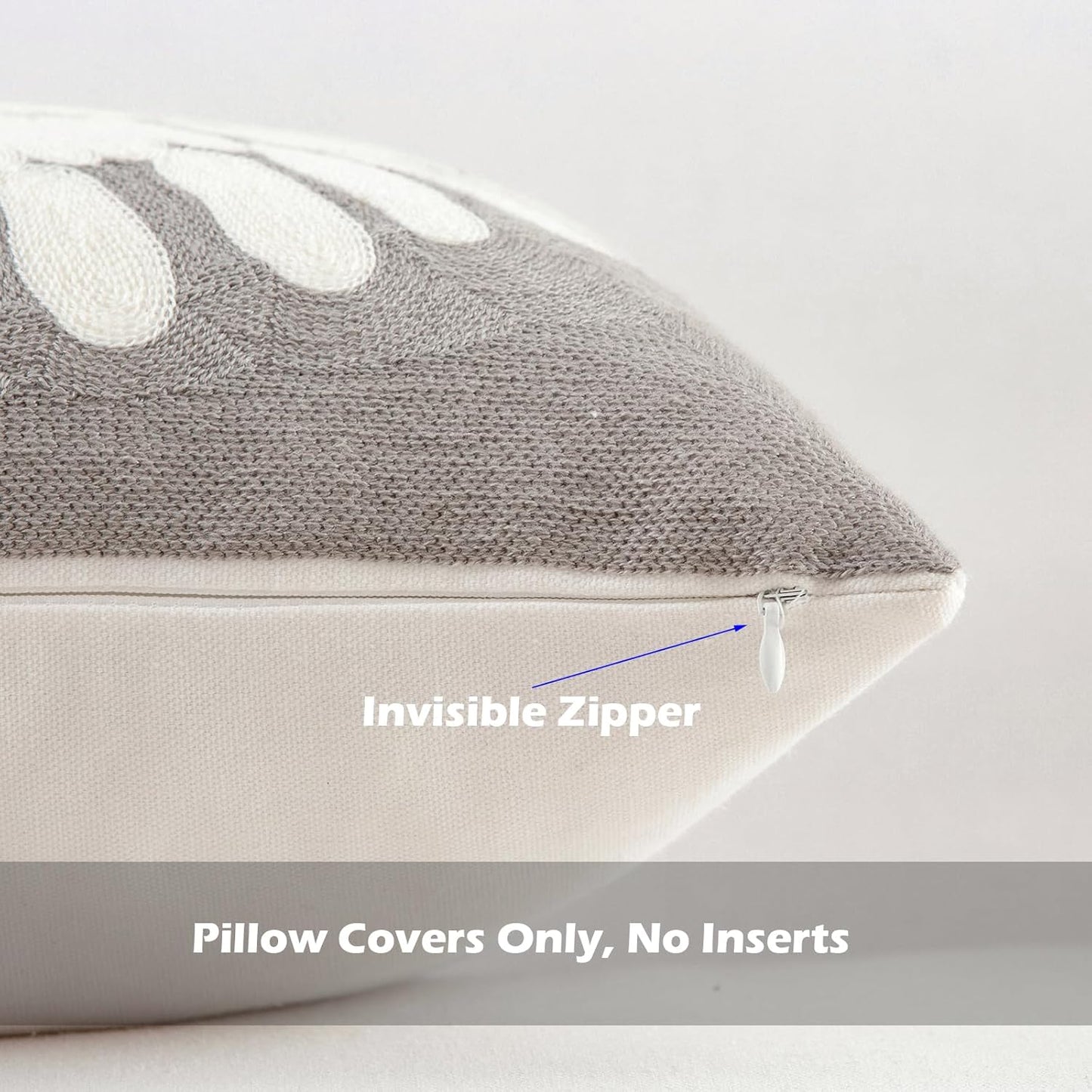 HWY 50 Grey Gray Decorative Throw Pillow Covers 18x18 Inch (1 Piece), Modern Embroidered Cotton Farmhouse Cushion Cover Pillow Case for Couch Living Room Bed Sofa, Sunflower