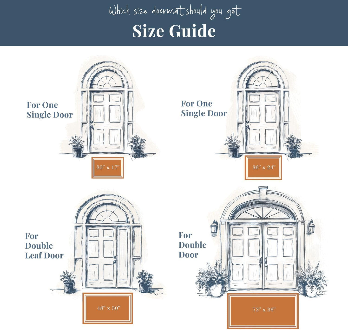 Barnyard Designs Natural Coco Coir Heavy Duty Backing Doormat - Large Cute Non-Slip Front Door Welcome Mat for Outside Entrance or Porch Entry, Brown (24x36, Hello)