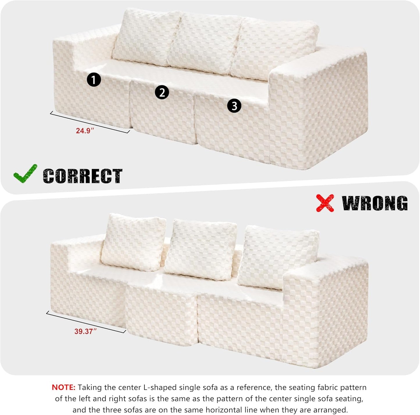 Hobestluk Modular Sectional Sofa Memory Foam Couch Oversized Sectional Sofa 3-Seater with Chaise Cloud Couch with Removable Cover L Shape Sofa for Living Room (Plush White, 3-Seater with Chaise)