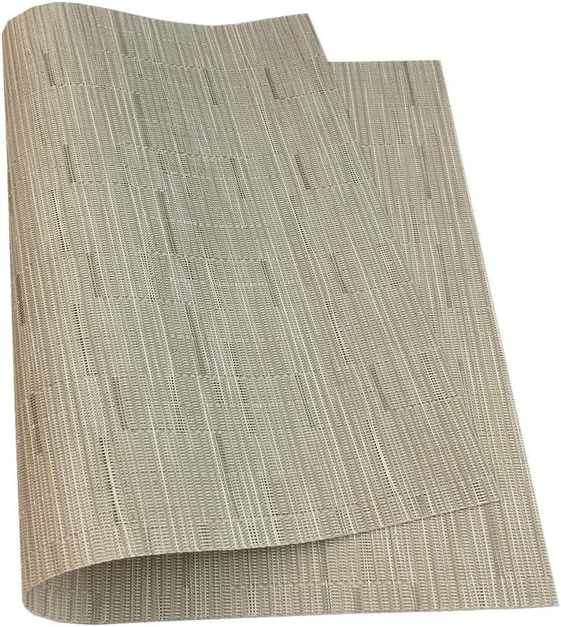 WAZAIGUR Placemats Set of 4 for Dining Table Heat-Resistant Washable Place Mats Woven Vinyl Kitchen Table Mats Easy to Clean,Cream