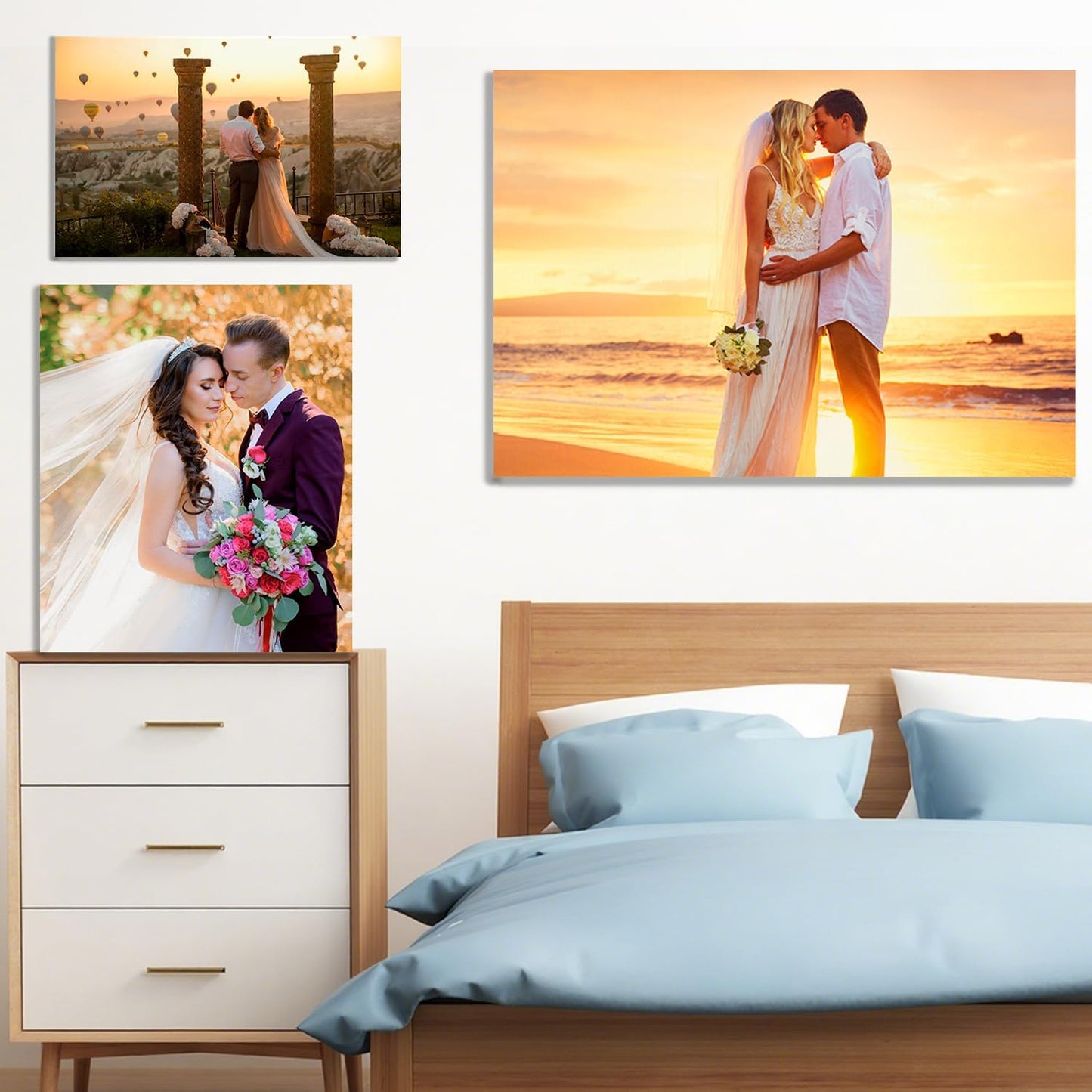 Ship Next Day - Custom Canvas Prints with Your Photos, Personalized Canvas with Pictures Print for Wall Art Bedroom, Customized Photo Gifts for Couple Men Women Mom Baby Dog Family - 24"W x 16"L