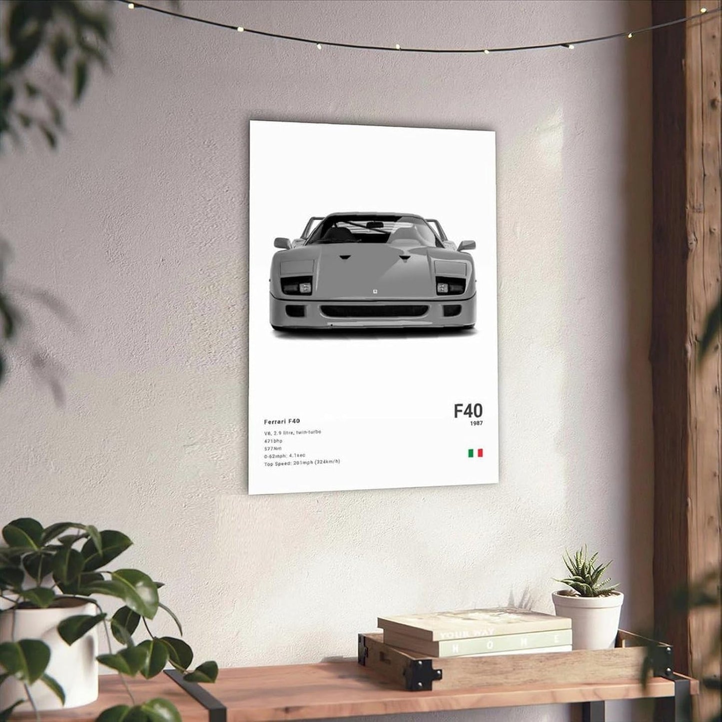 Farrari Car Posters For Walls Vintage Racing Car Canvas Prints For Home Decor Office Decor CUnframe-style 12x18inch(30x45cm)