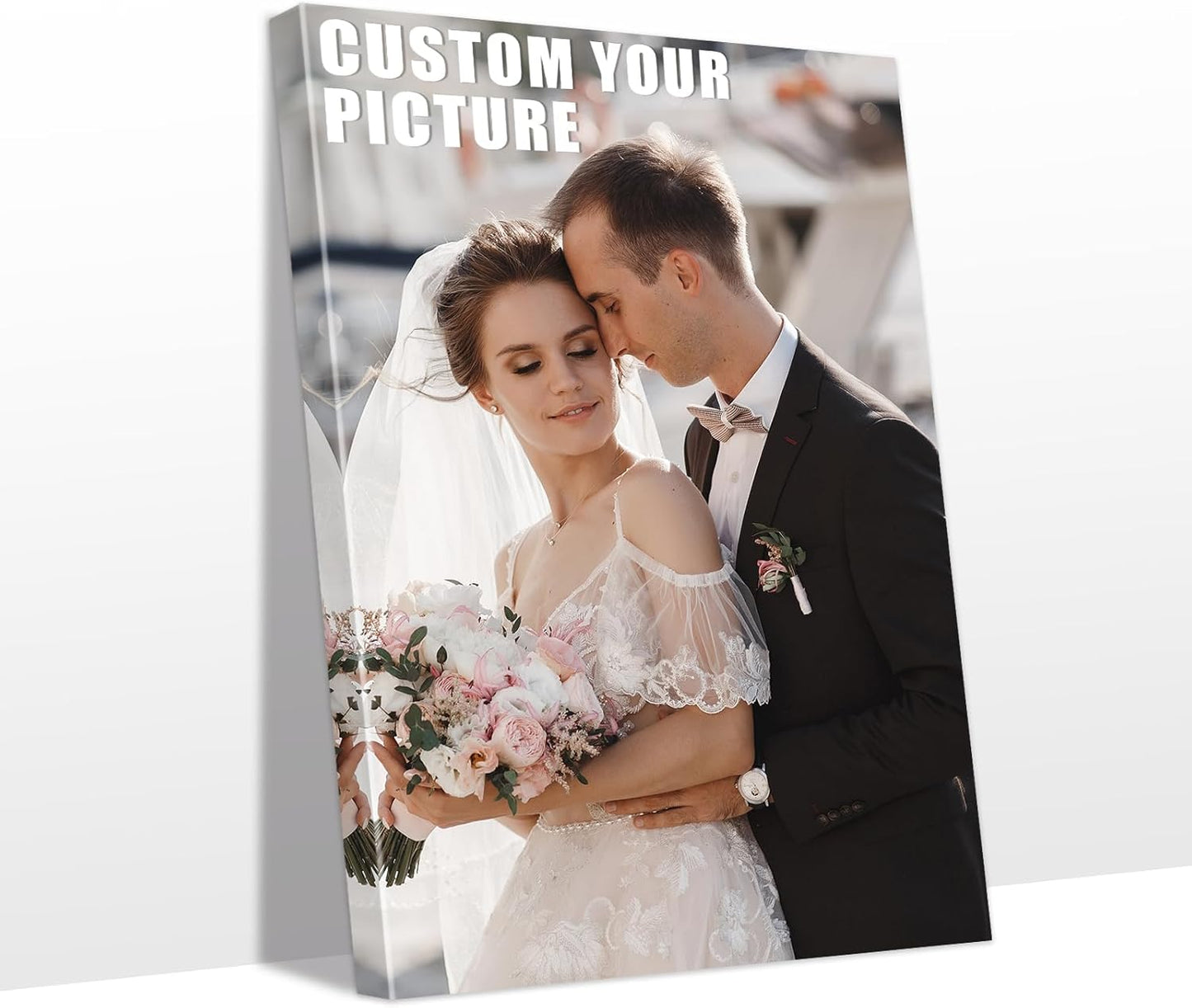 Personalized Custom Canvas Prints with Your Photos & Text, Customized Picture Print, Transform Own Images Into Framed Wall Art Digitally Printed Photo to Canvas, Keepsakes Gifts for Family 20x30’’