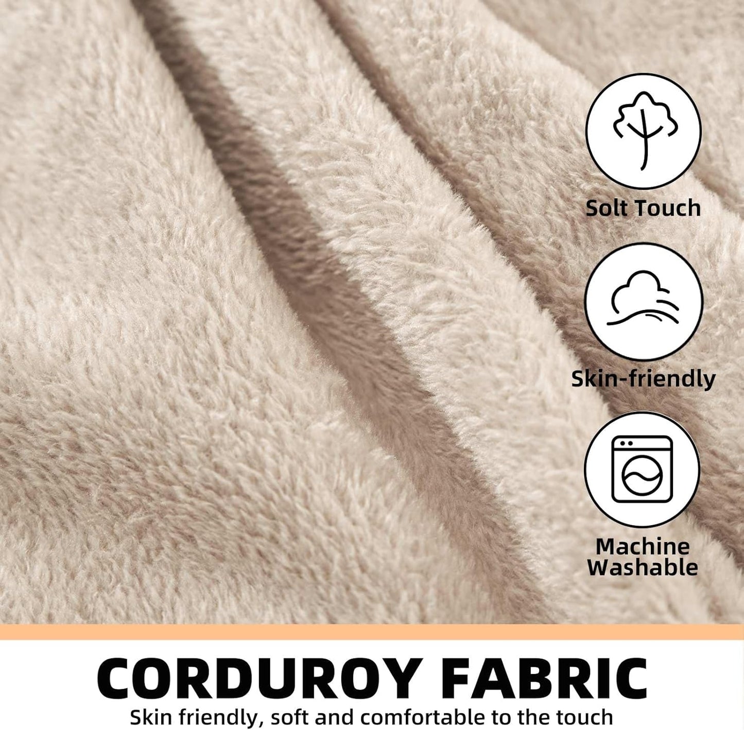 6FT,Oversized Bean Bag Chairs for Adults,Giant beanbag with Filler Included，Fluffy Memory Foam,Soft and Comfy Corduroy Fabric,Gaming Chairs Suitable for Living Room and Bedroom (Apricot, 6 Foot)