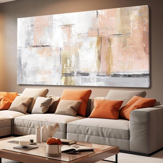 SOUGUAN Canvas wall Art Gold Wall Decor Bedroom Pink Pictures Wall Decoration Artwork Abstract Wall Art large Modern Painting Pictures for Living Room Home Kitchen Office (30x60, Pink)