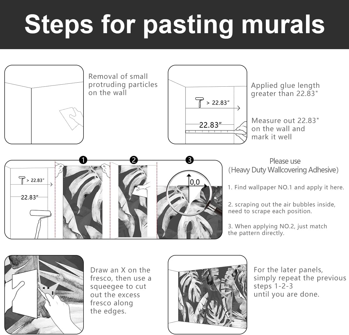 -Tropical Botanical Grey Banana Leaf Fabric Wallpaper Living Room Bedroom Bathroom Plant Large Wall Mural- 137"x96"（ not Peel and Stick）