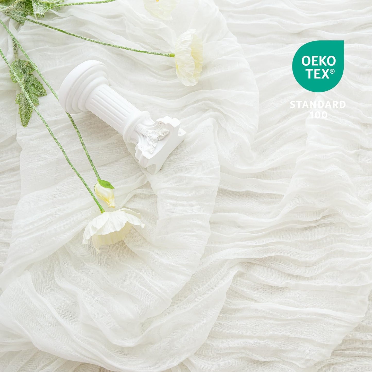 Sioloc Ivory White Cream Cheesecloth Table Runner Fall Autumn Decor for Home 10ft Table Cloth for Tea Wedding Birthday Party Baby Bridal Shower Halloween Thanksgiving