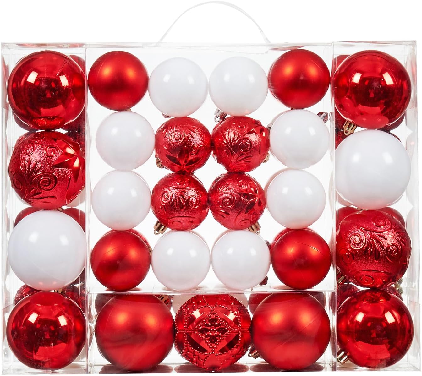 87-Pack Shatterproof Christmas Ball Ornaments Set, Christmas Tree Decorations with Hand-held Gift Package for Xmas Tree Holiday Wedding Party, Red