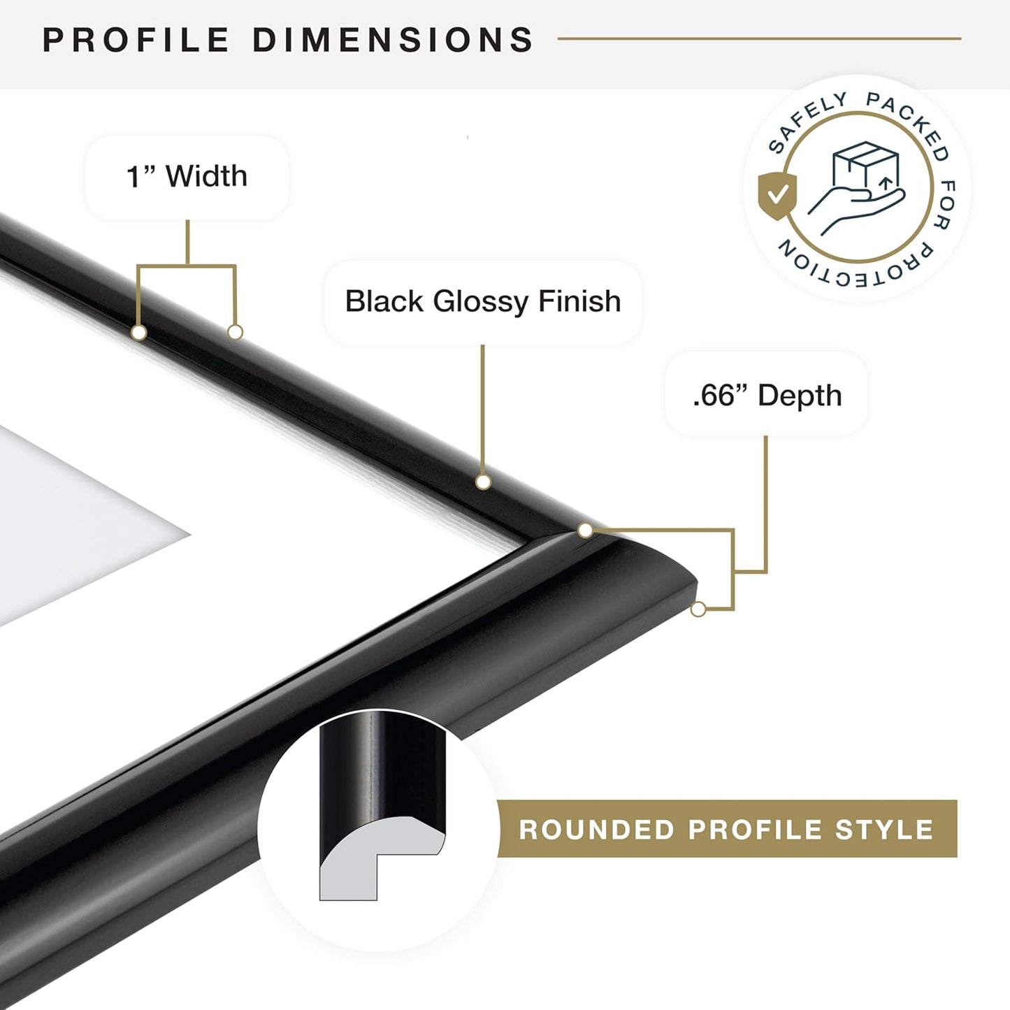 MCS Trendsetter 22x28 Matted Poster Frame with 18x24 Picture Display, Black Vertical & Horizontal Wall Hanging Large Picture Frame for Photos & Posters (1-Pack)