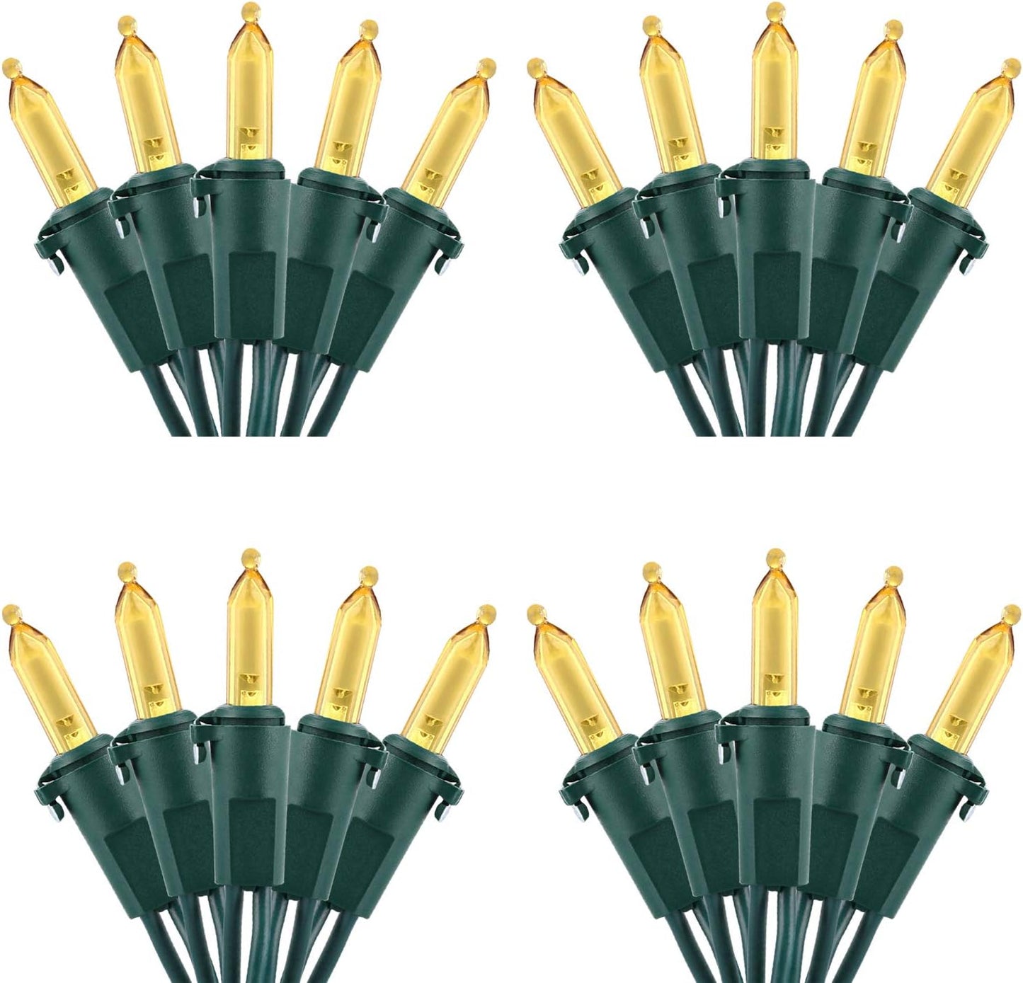 Brizled 4 Pack LED Christmas Lights, 100 LED 33ft Christmas String Lights, 120V UL Certified Connectable Xmas Tree Light Mini Xmas Light for Home Tree Patio Indoor and Outdoor Decorations, Warm White