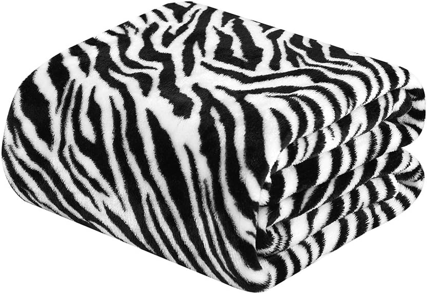 MERRYLIFE Throw Blanket for Couch Bed | Soft Decorative Ultra-Plush Colorful Oversized | Twin Size Travel Blanket Plush|(60" 90", Zebra)