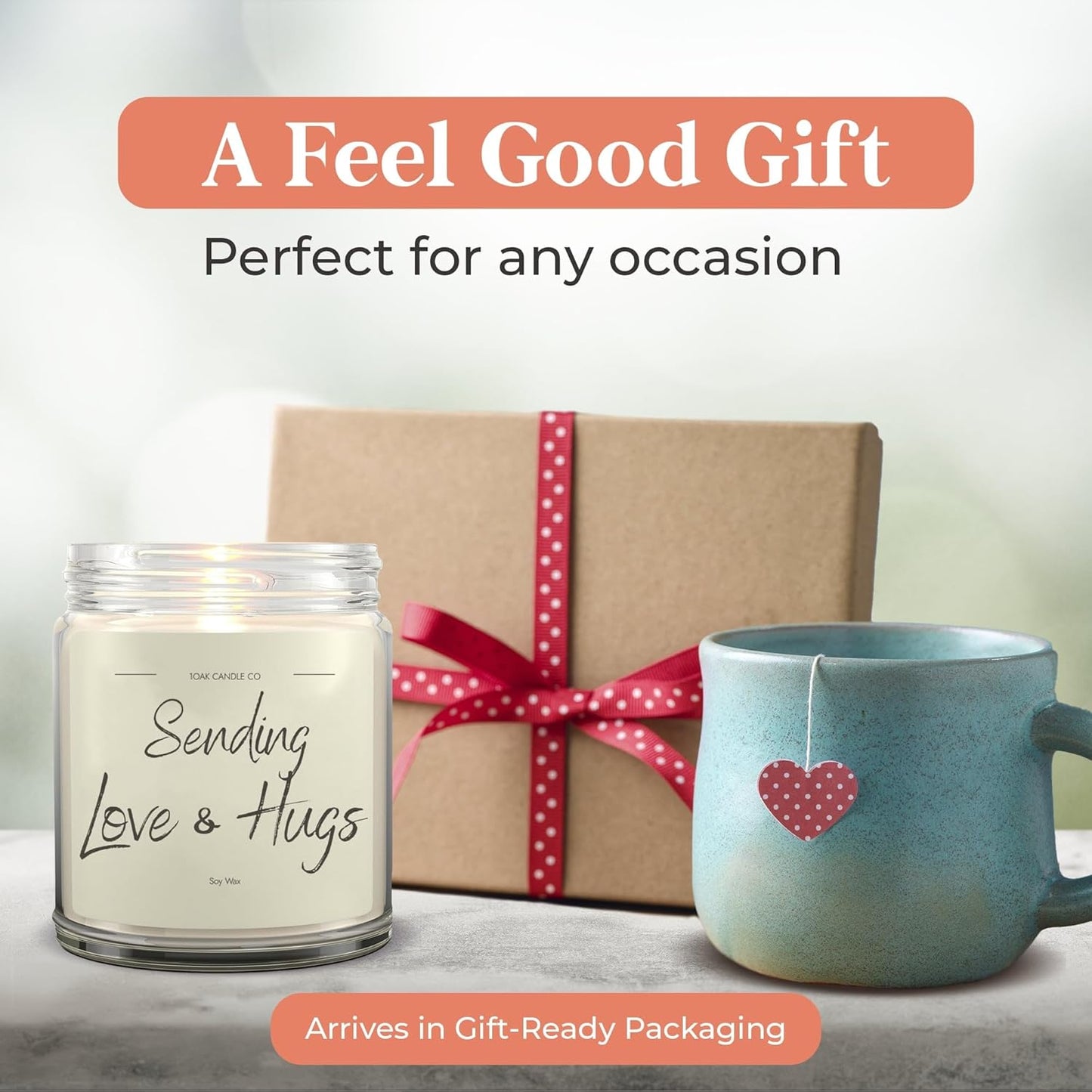 1OAK Vanilla Soy Candles - Big Hug Candle - Grief Gifts - Thinking of You Gifts for Women - Sympathy Gift - Condolence Gift - Sympathy Candle - Cheer Up