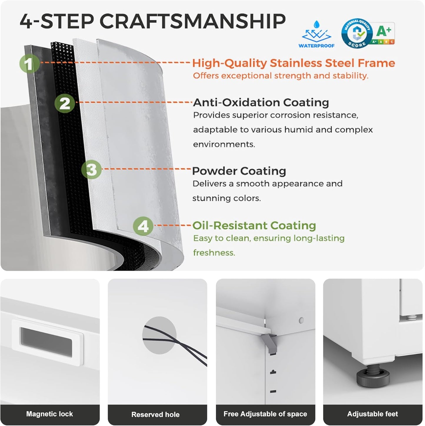 Farmhouse - Style 65 - inch Metal TV Stand: Entertainment Center with Locker, Barn - Style Doors, Adjustable Partition. Medieval Modern Media Console Table for Living Room & Bedroom (White)