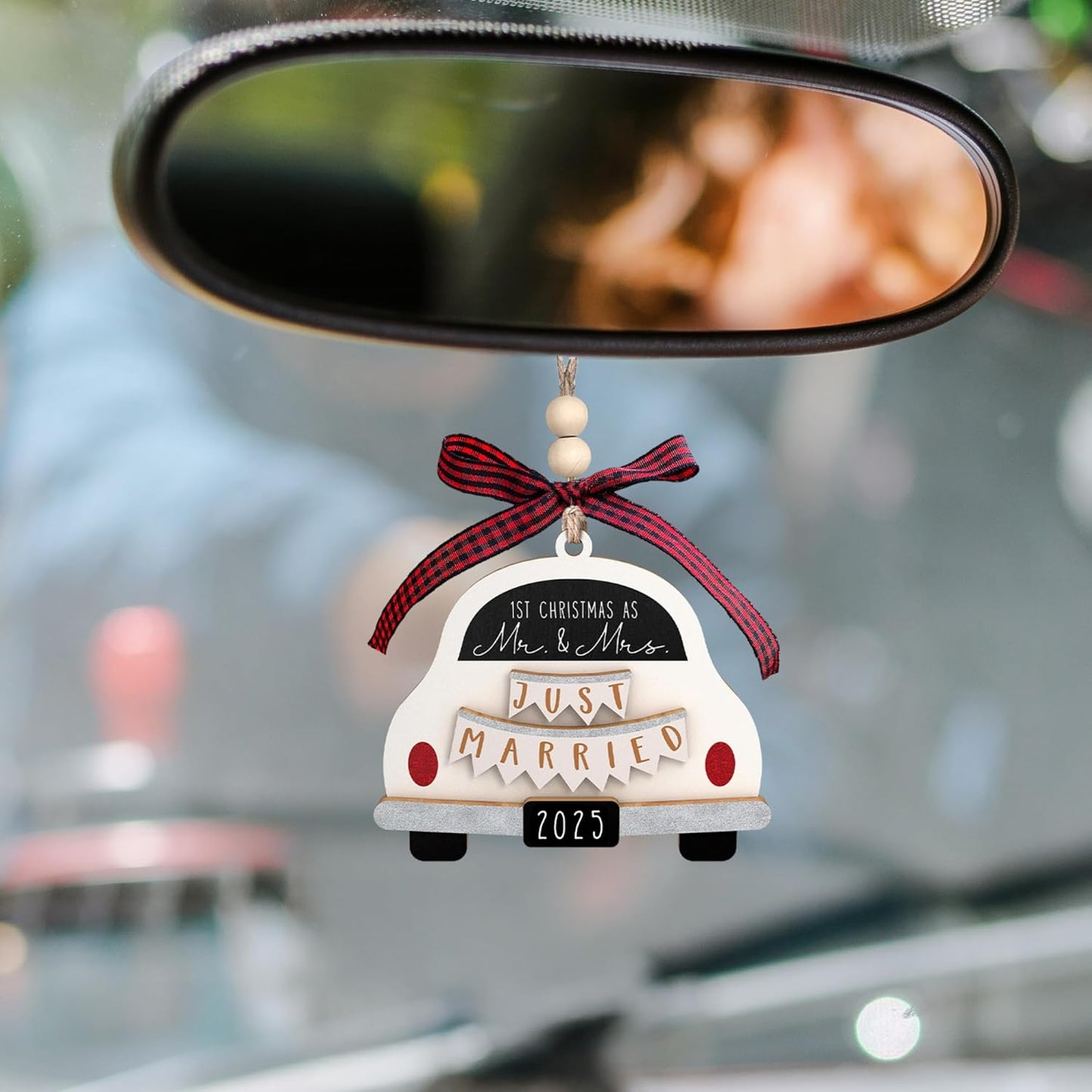 Wedding Gifts - Mr and Mrs Gifts - Wedding Gift for Couples 2025, Bride, Future Mr and Mrs - First Christmas Married Ornament 2025 - Bridal Shower Gift for Married Newlywed - Wood Ornament