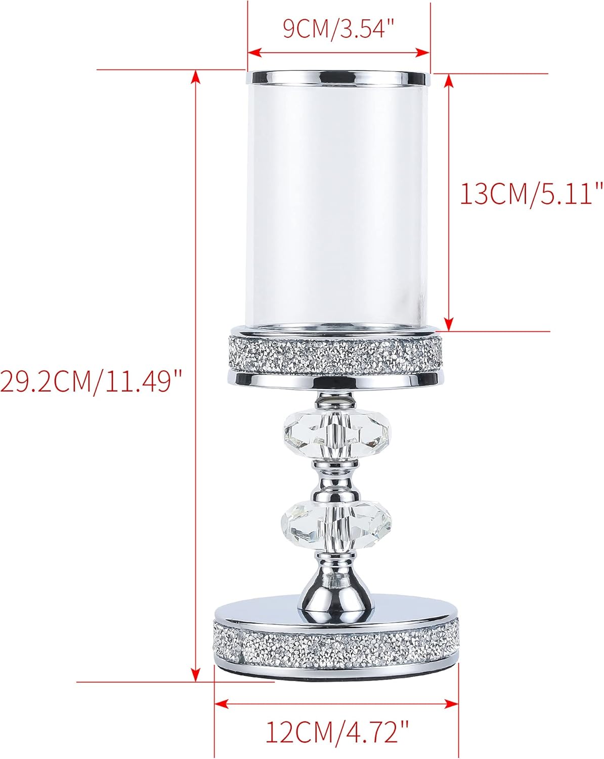 Pillar Candle Holders, Candle Holders for Pillar Candle, Crystal Candlesticks Holder for Home Decor, Wedding, Events, Coffee Dining Table CH048MD