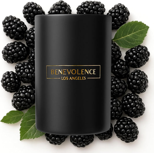 Benevolence LA Black Berries (Baies) Scented Candle | Soy Candles, Black Candle for Home | Gifts for Women and Men | Home Fragrance | Aromatherapy | Bathroom Freshener | 10oz
