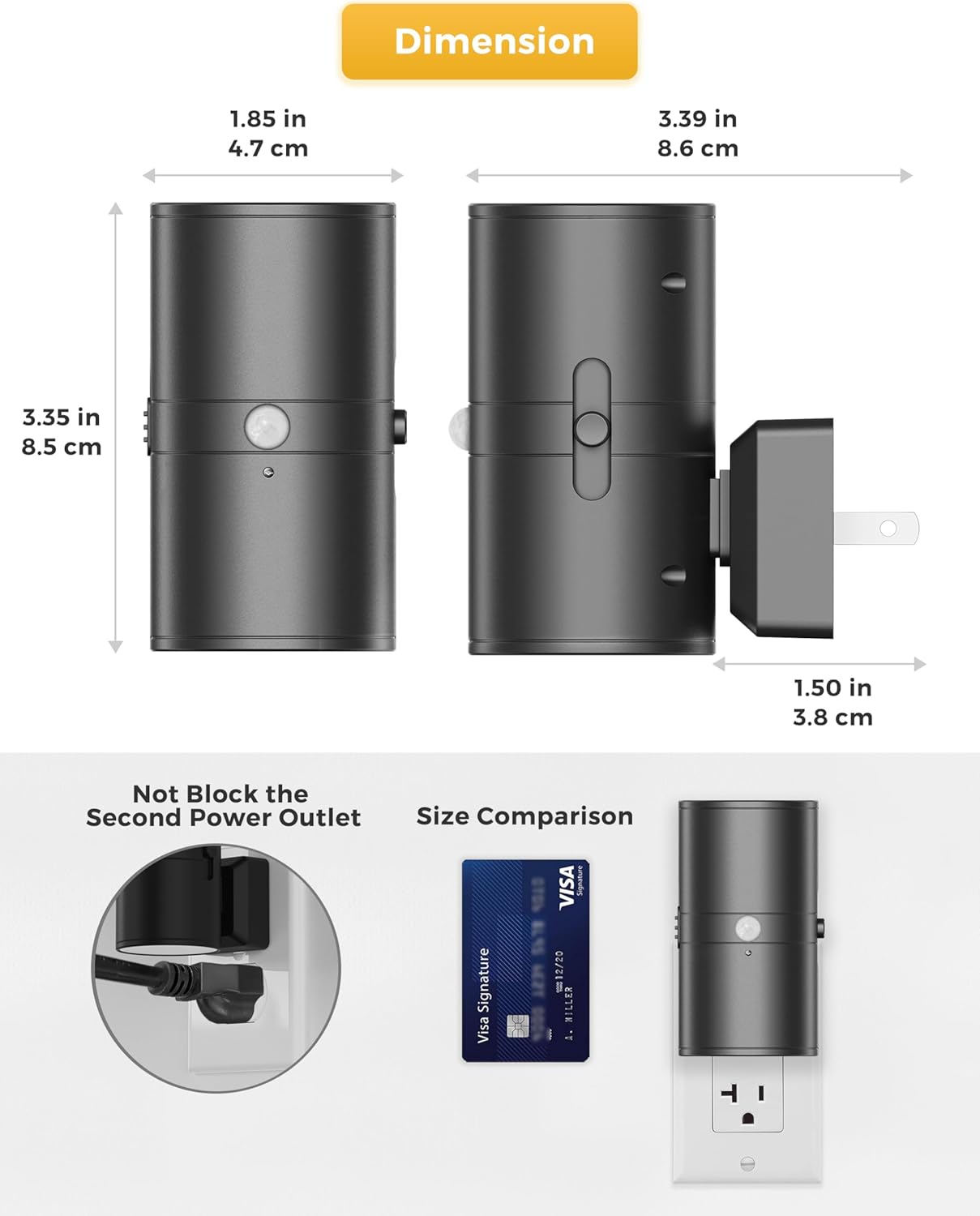 L LOHAS LED Motion Sensor Night Light, [2 Pack] Bright Nightlight, 5000K Daylight White, Motion Activated Night Light, Dimmable 0-100LM, Motion Sensor Light Indoor Plug in for Kids, Bedroom, Bathroom