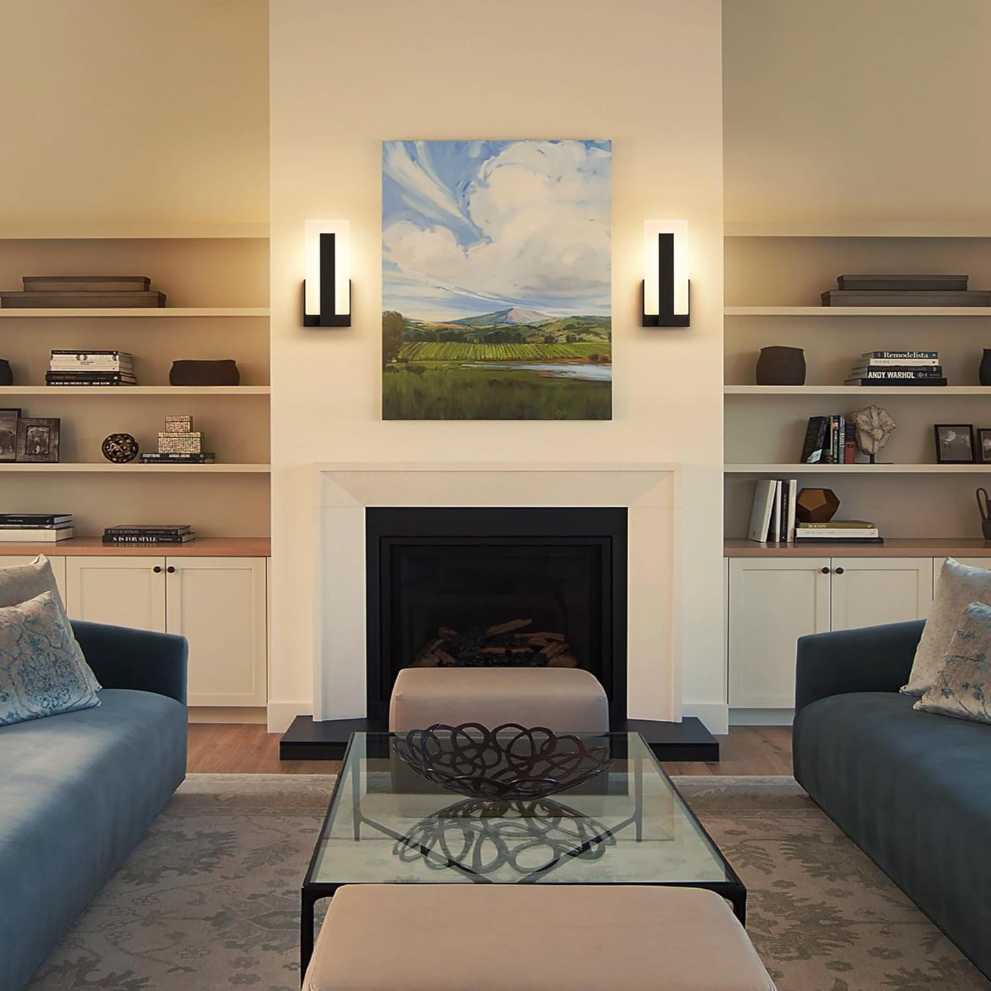 Joosenhouse Modern LED Wall Sconces Up and Down Wall Mount Light Black 3000K Warm White Wall Lights Set of 2, Indoor Wall Lighting for Hallways, Bedrooms, Hallways, Living Room Indoor Wall Lights