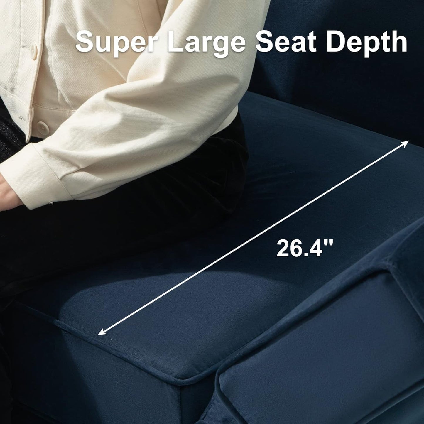 Belffin Modular Sectional Sofa U Shaped Velvet Couch with Reversible Chaise Oversized Couch with Ottoman Blue…