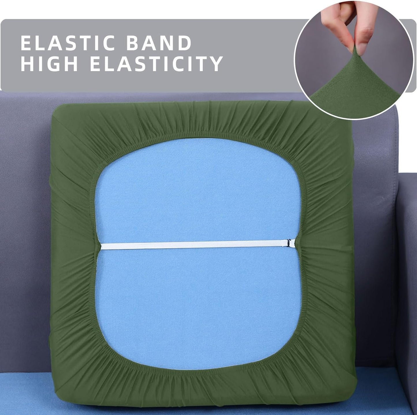 hyha Waterproof Couch Cushion Covers, Sectional Sofa Slipcovers Washable, L Shape Chaise Dog Couch Covers for Sectional Sofa, Universal Furniture Protector (1 Piece for Chaise, Bronze Green)