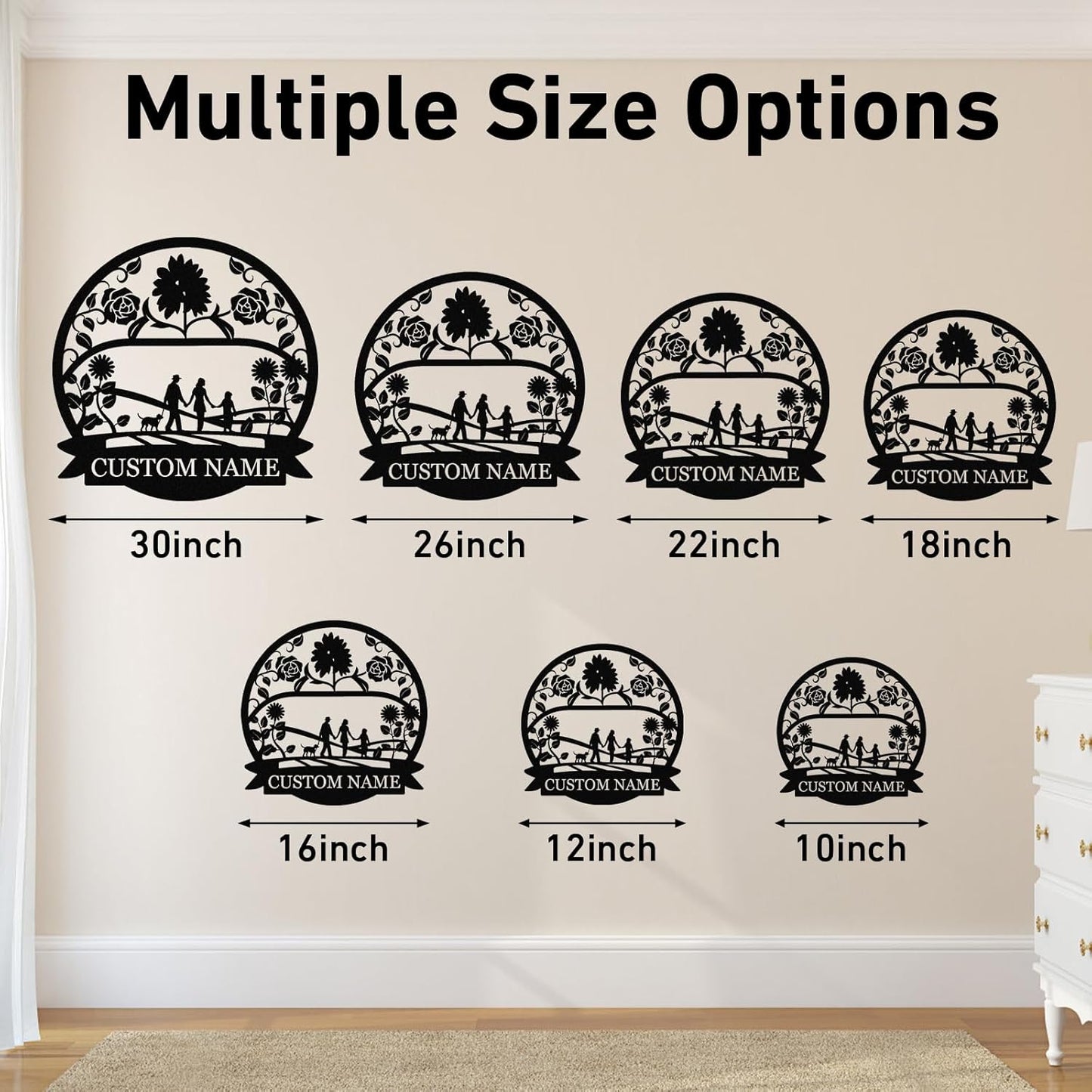 Personalized Family Name Sign, Custom Family Signs Metal Wall Decor, Family Wall Art, Metal Signs Customized, Family Wall Decor for Living Room, Rustic Hanging Decoration Sign, Housewarming Gifts