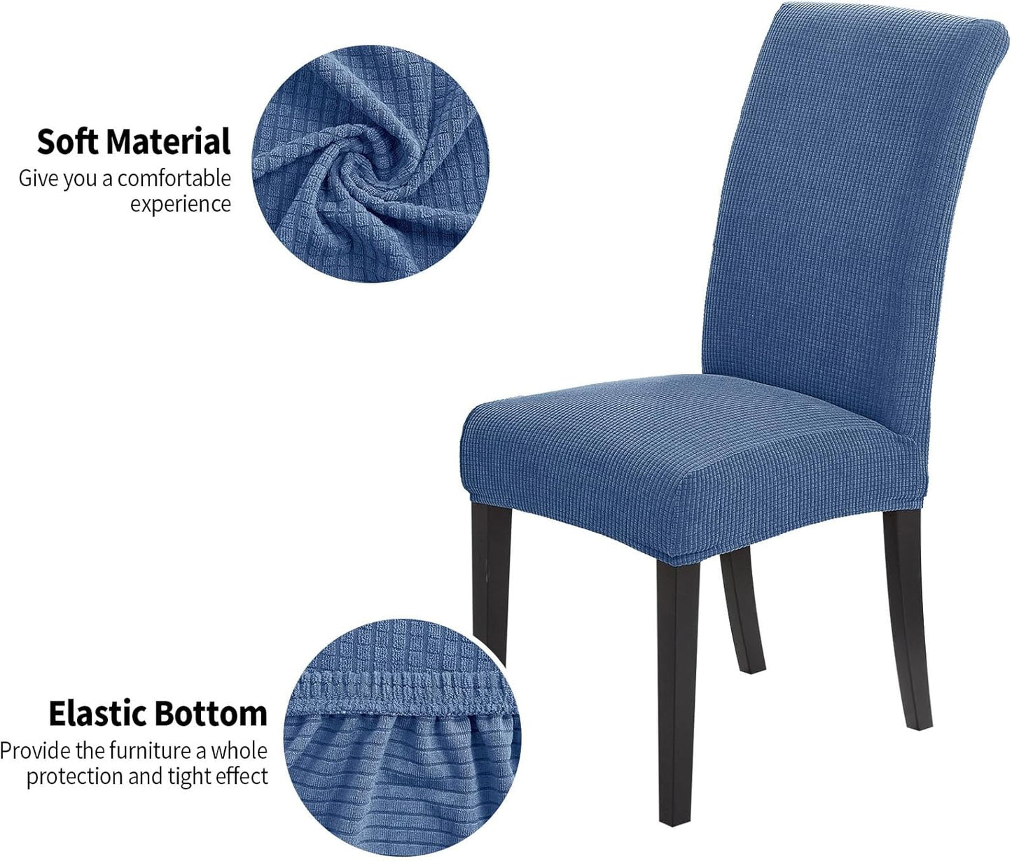 Joccun Chair Covers for Dining Room Set of 4, Dining Chair Slipcovers Stretch Dining Room Chair Covers Seat Protector,Washable Parsons Chair Cover for Home,Banquet(Riverside,4 Pack)