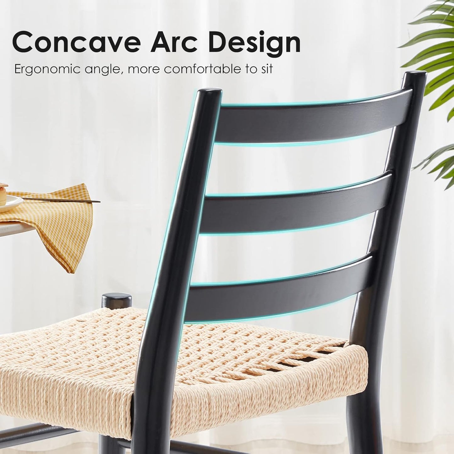 STARY Wood Rattan Dining Room Chairs with Comfortable Woven Seat,Fully-Assembled