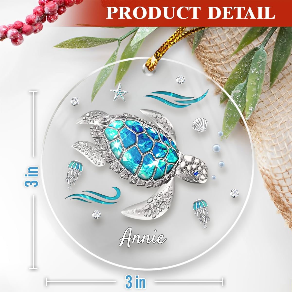 Personalized Cat Ornament, Custom Acrylic Ornaments with Photo - Keepsake Gifts for Christmas, Cat Parents, Kitten Lovers