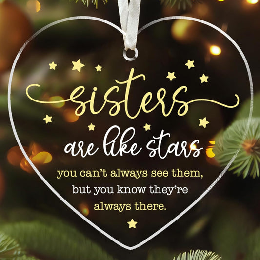 Sister Ornament - Sister Gifts for Christmas - Xmas Sisters Gifts from Sisters, Brother - Acrylic Christmas Ornament 2025