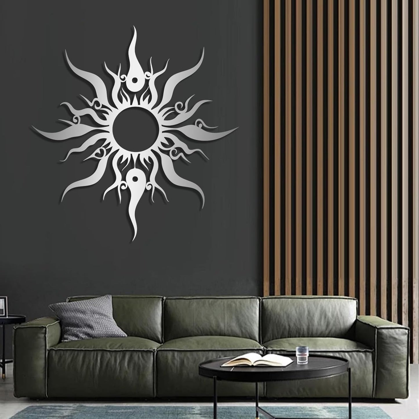 Hotuijxca Metal Wacky Sun Wall Art, Wacky Sun Metal Decor for Livingroom, Bedroom (Gold, 31"x30"/80x77cm, metal wall art)