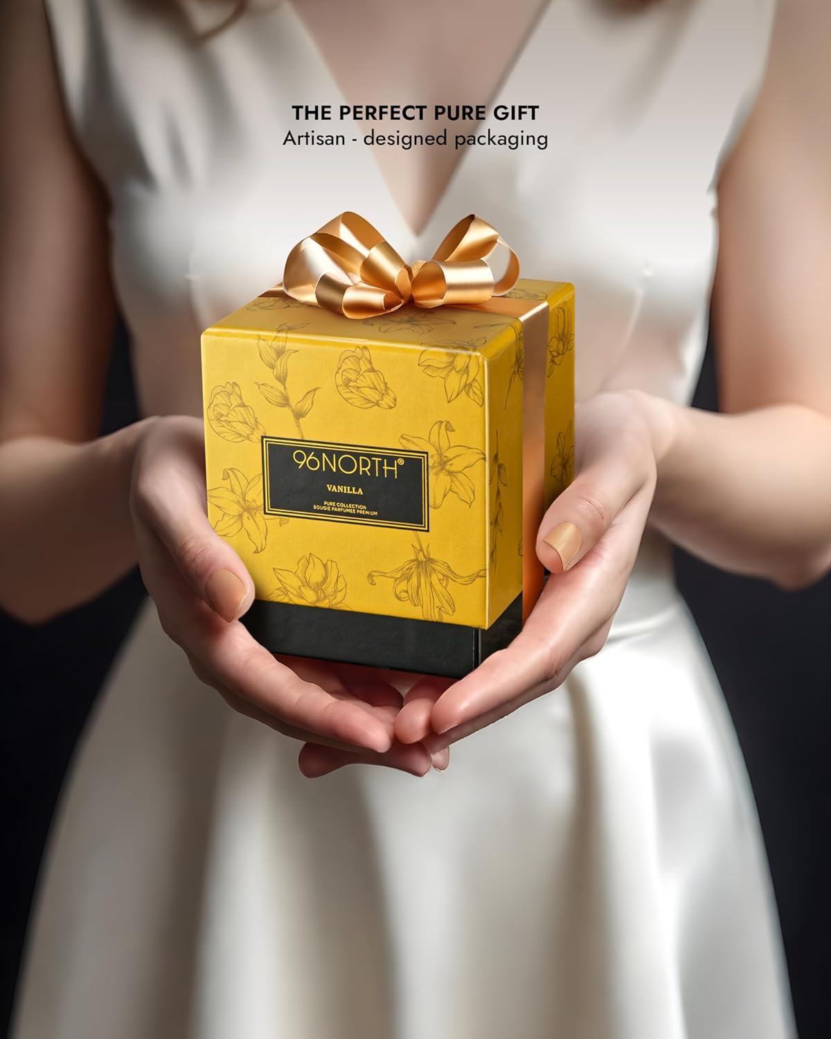 96NORTH | Pure Vanilla Candle | 100% Natural Soy Wax | One Wick Jar Candle | Natural Fragrance Technology | Non Toxic | Up to 35 Hours Burning Time | Aromatherapy Gift for Men and Women