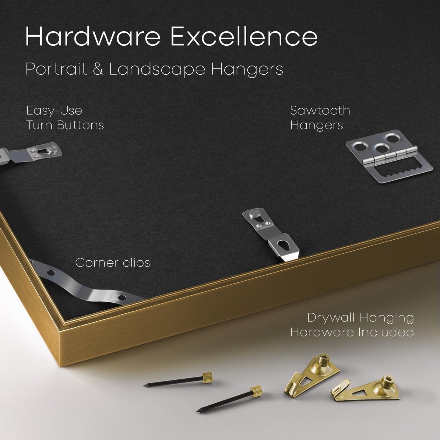 Homeforia 14x17 Picture Frame Bronze, High End Metal 14x17 Brass Poster Frames with Mat 11x14 for Photo, 14 x 17 Frame Matted to 11 by 14 Print, 17x14 Hanging Frame, Tempered Glass, Wall Kit, Set of 1