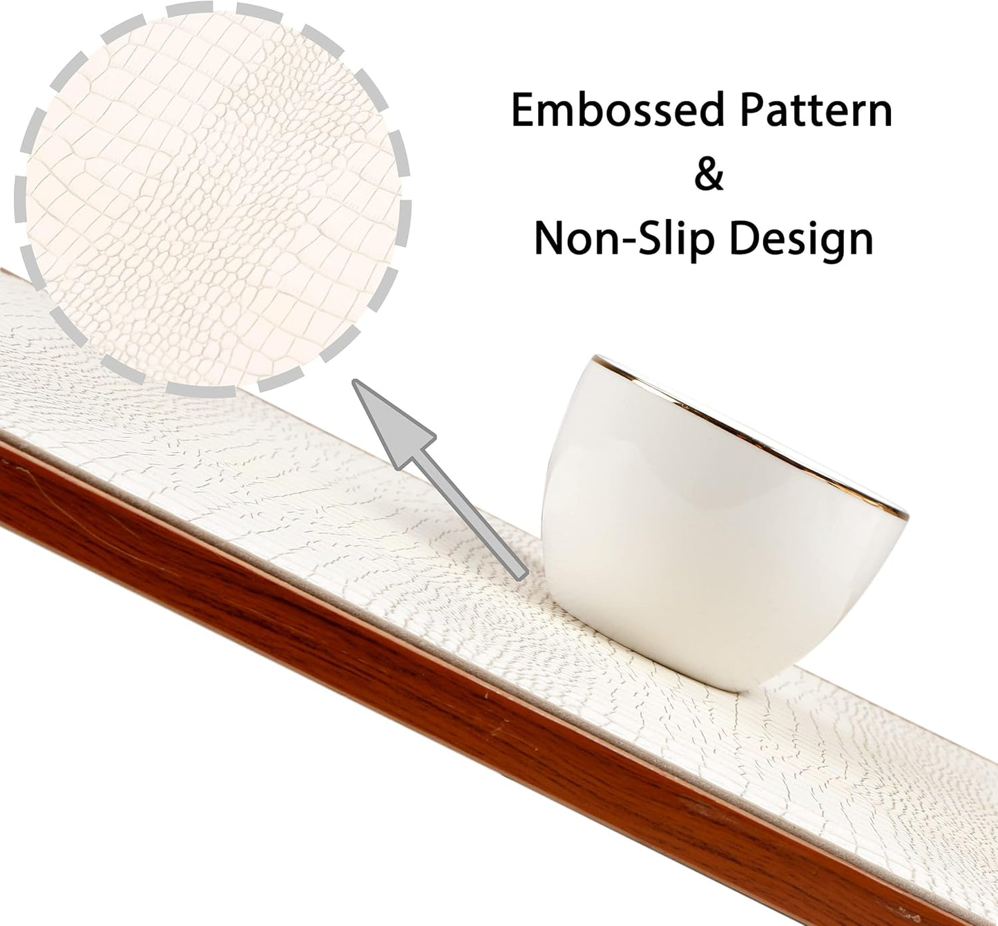 Waterproof PU Placemats, Faux Leather Hardboard Place Mats, Set of 4 Table Mats, Easy to Clean, Heat & Stain Resistant for Office Conference Table, Dining Home Decor, White