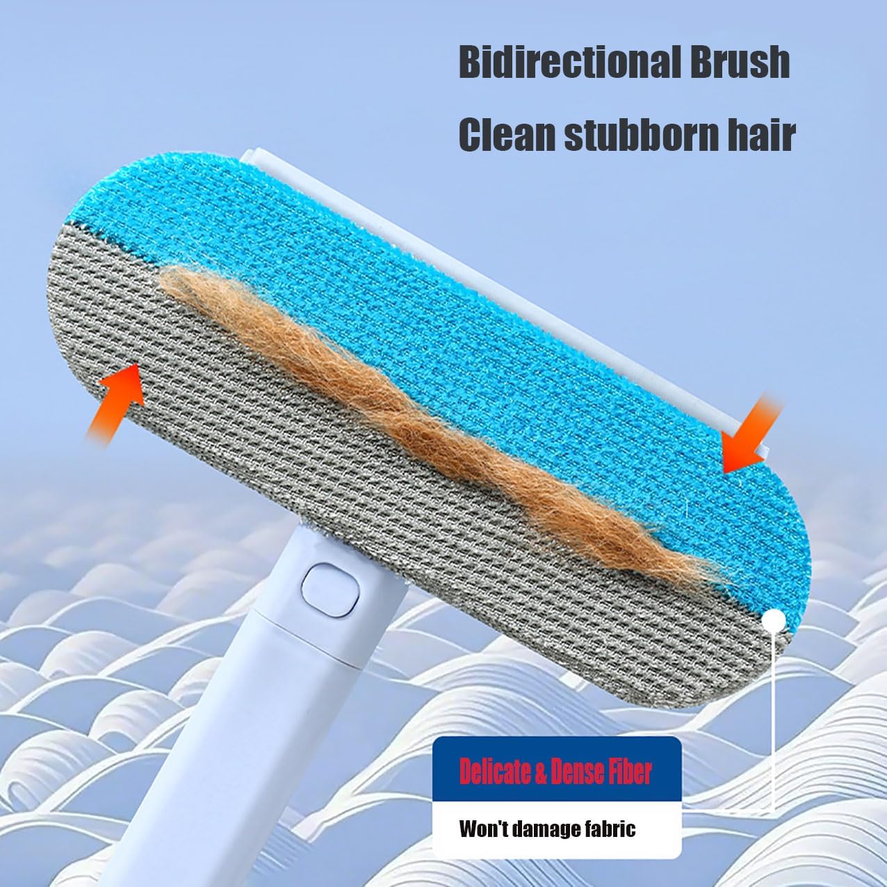 2 PCS Pet Hair Remover for Furniture,4 in 1 Reusable Lint Brush with 17-Inch Handle, Washable Tool for Dog and Cat Hair on Couches, Carpets, Clothes, Bedding, and Cars