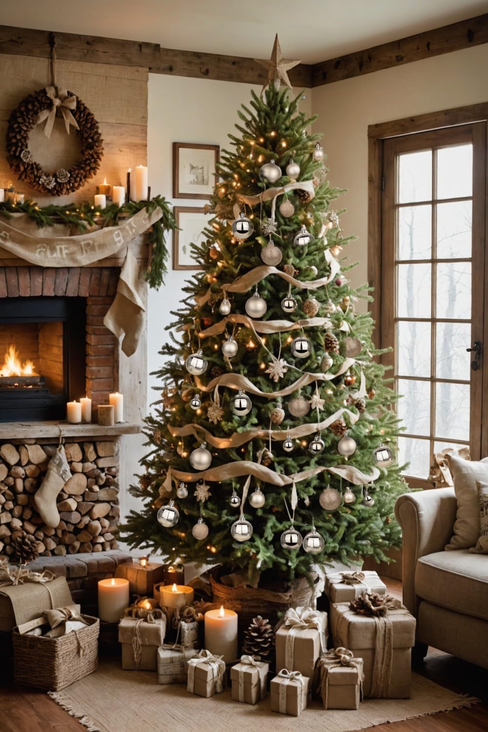 50pcs Champagne Christmas Ball Ornaments Set Shatterproof Christmas Ball for Xmas Tree Xmas Ornaments Balls with Hanging Loop for Xmas Wedding Holiday Party Wreath Home Decor