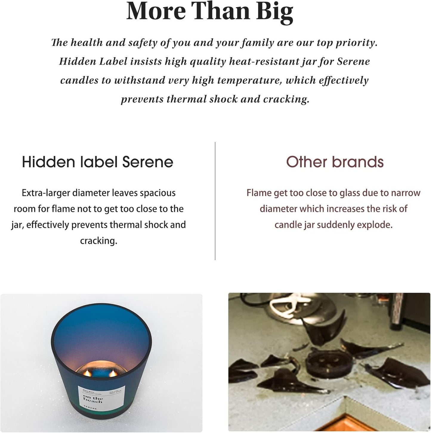 Hidden Label Large Scented Candle, Vanilla Butter Cake, 30oz 3 Wick Huge Candle, Serene Collection Slow Burn Natural Soy Candles for Home Scented