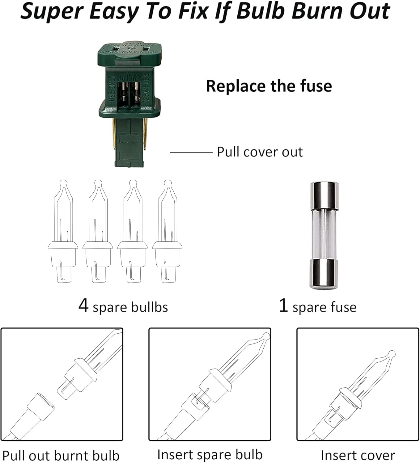 TW SHINE Blue Christmas Lights, 20FT 100 Count Incandescent Christmas Mini Tree String Lights, Waterproof Christmas Decorations for Outdoor Indoor Xmas Patio Home Party Garden Yard Decor