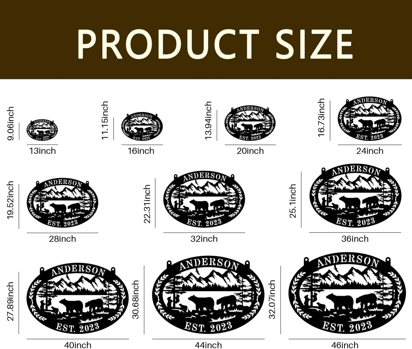 Custom Farmhouse Farm Sign, Custom Bear Monogram Name Sign, Ranch Sign, Outdoor Family Name Sign, Personalized Family Name Bear Metal Wall Sign, Personalized Rustic Name Sign